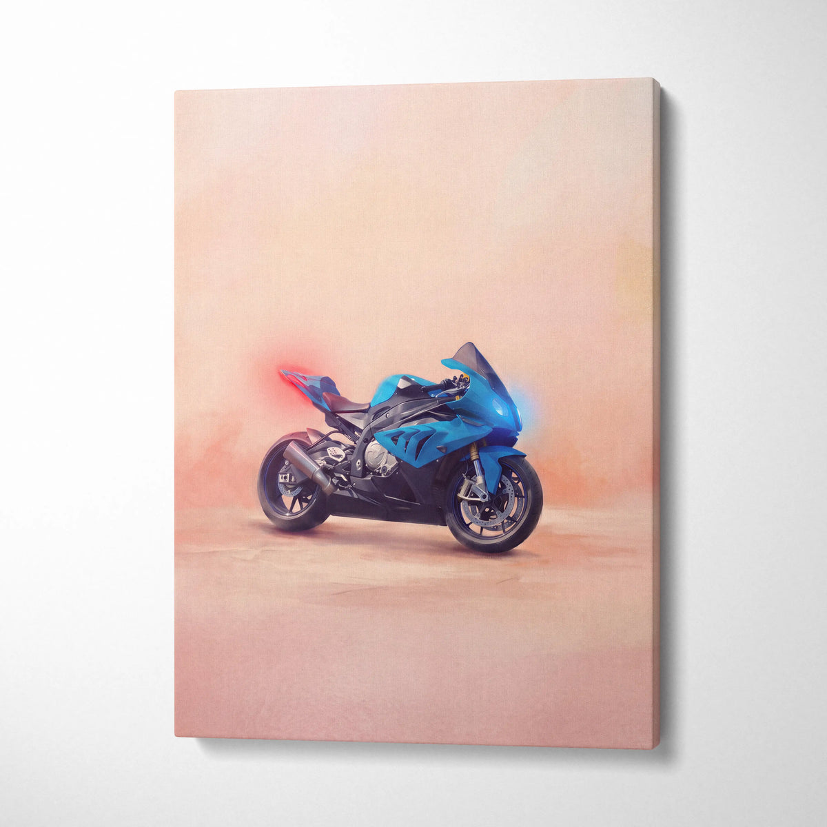 BMW S1000RR Inspired Sport Bike Wall Art, M-Power Superbike Print and Garage Decor