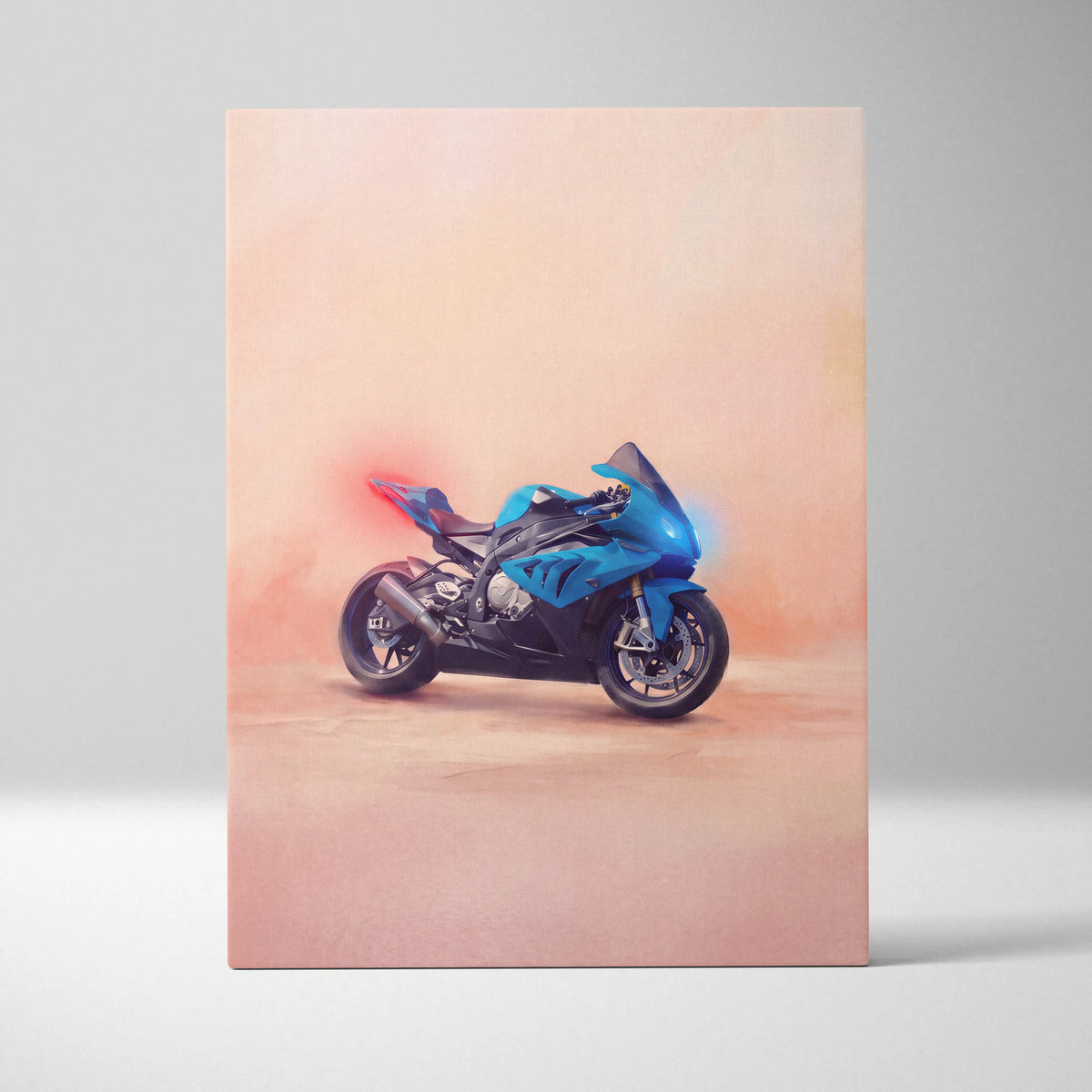 BMW S1000RR Inspired Sport Bike Wall Art, M-Power Superbike Print and Garage Decor
