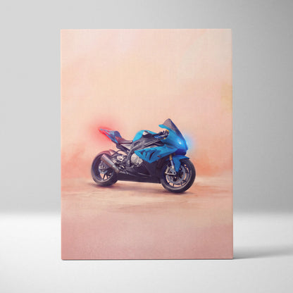 BMW S1000RR Inspired Sport Bike Wall Art, M-Power Superbike Print and Garage Decor