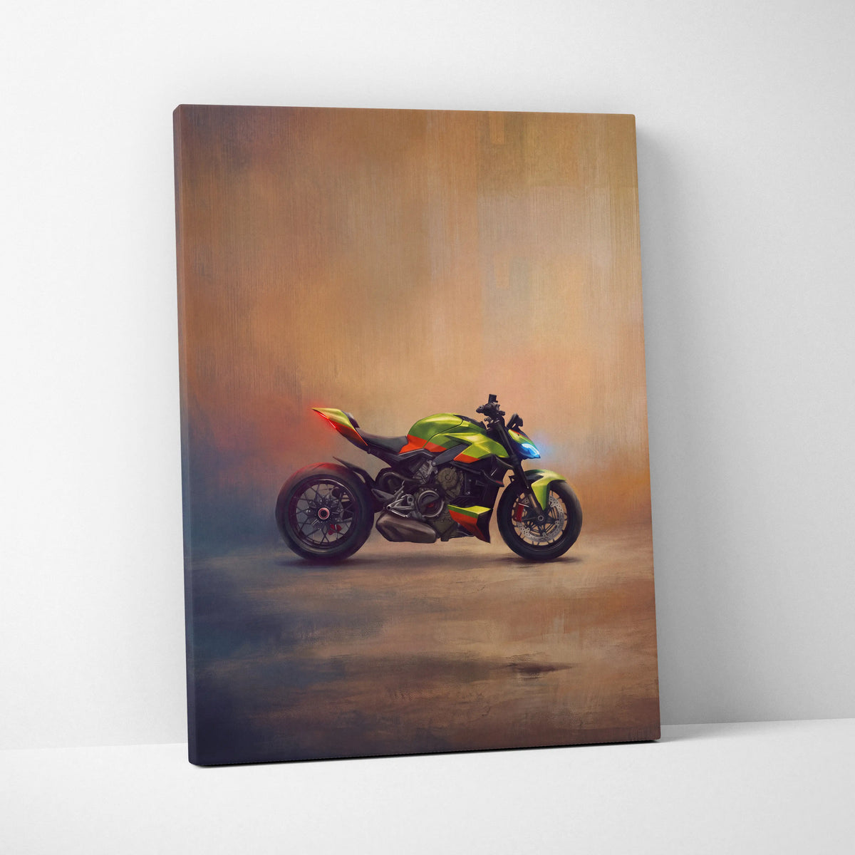 Ducati Streetfighter Lamborghini Inspired Canvas Art, Hypernaked Poster and Modern Garage Decor