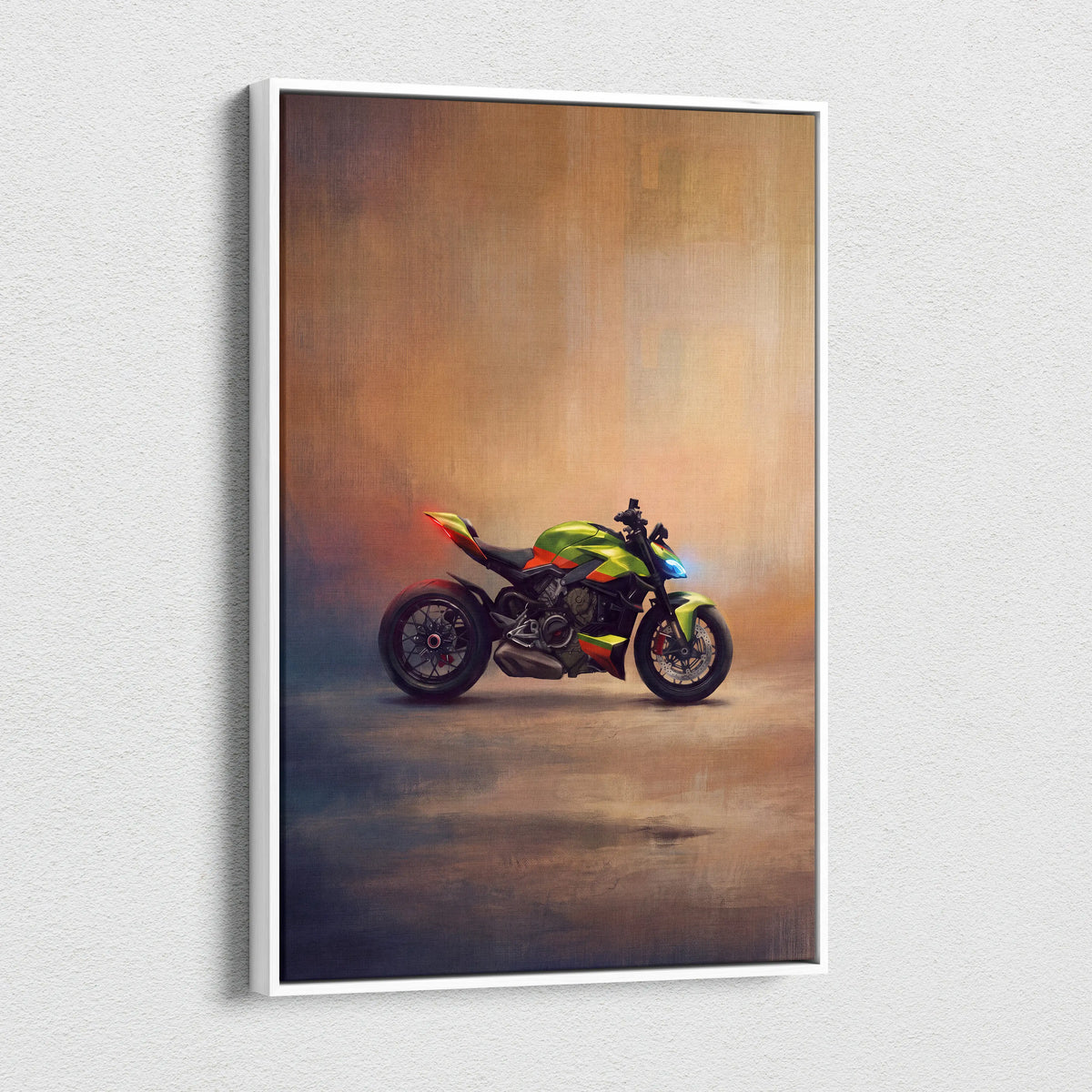 Ducati Streetfighter Lamborghini Inspired Canvas Art, Hypernaked Poster and Modern Garage Decor