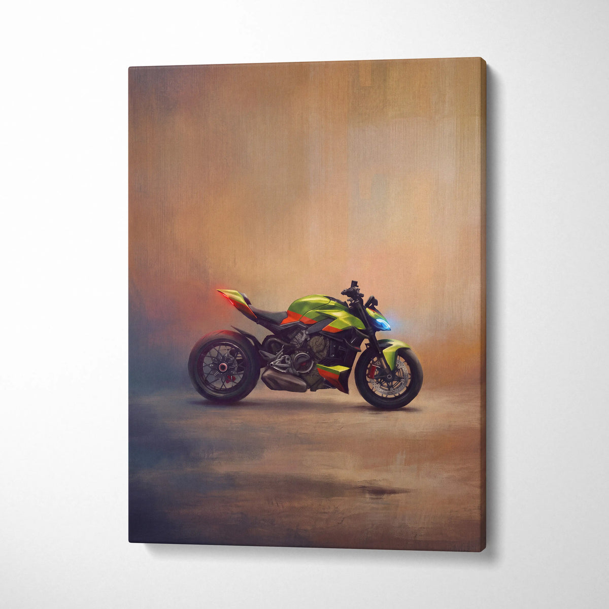 Ducati Streetfighter Lamborghini Inspired Canvas Art, Hypernaked Poster and Modern Garage Decor