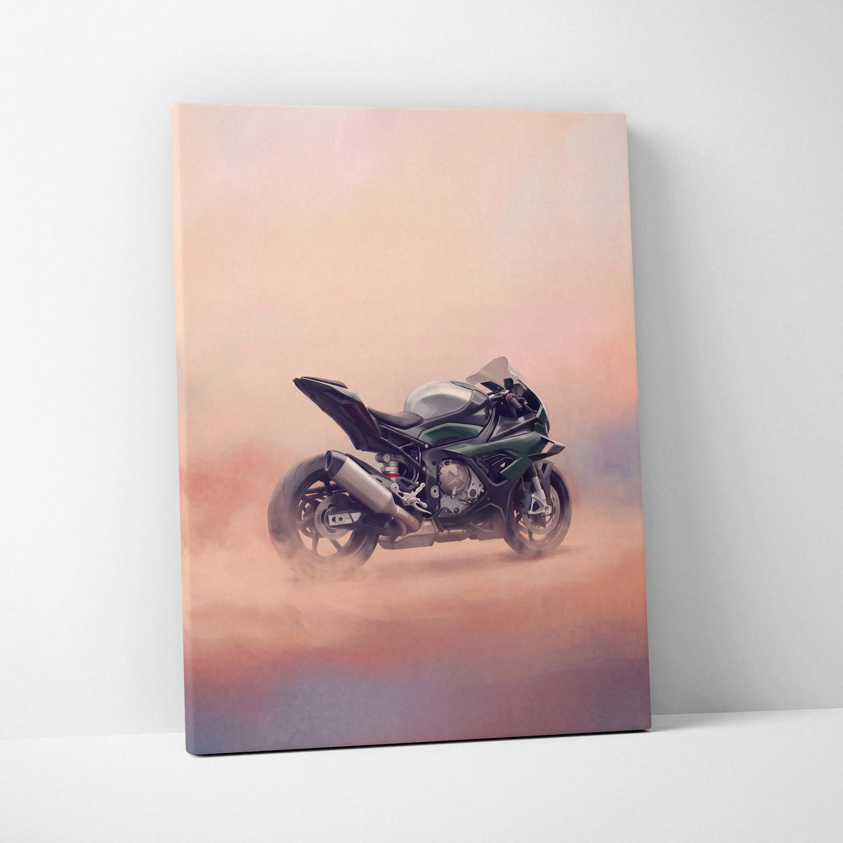 BMW S1000RR Inspired Canvas Art, Carbon Track Machine Poster and Modern Wall Decor