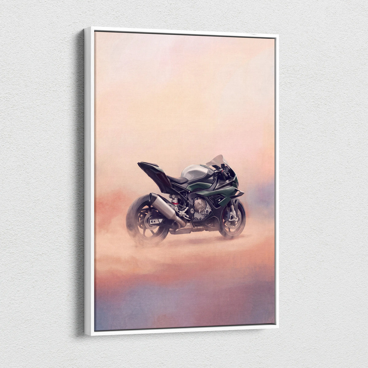 BMW S1000RR Inspired Canvas Art, Carbon Track Machine Poster and Modern Wall Decor