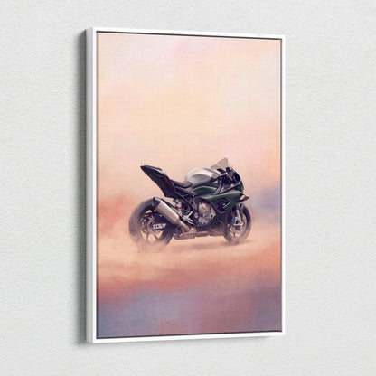 BMW S1000RR Inspired Canvas Art, Carbon Track Machine Poster and Modern Wall Decor