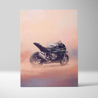 BMW S1000RR Inspired Canvas Art, Carbon Track Machine Poster and Modern Wall Decor
