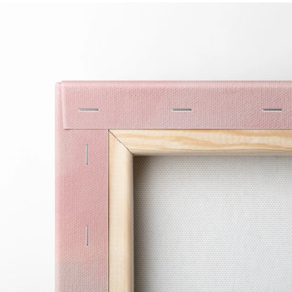 Pink canvas wall art with light wood border inspired by ducati streetfighter v4 for luxury garage decor