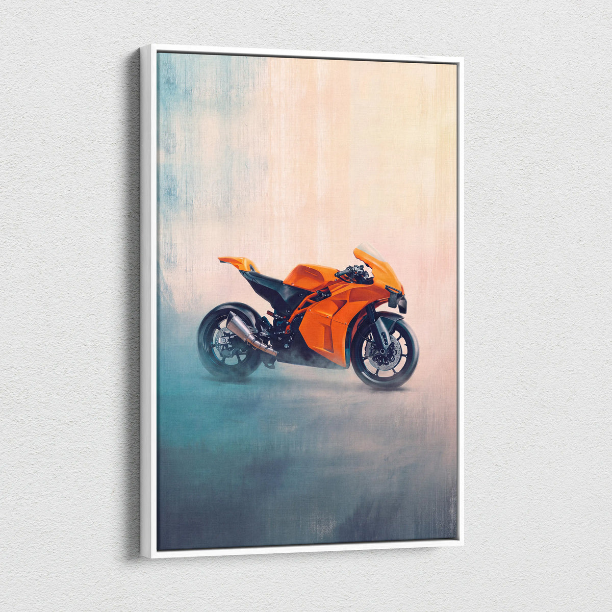 KTM RC 8C Inspired Canvas Art, Neon Track Poster and Modern Garage Decor