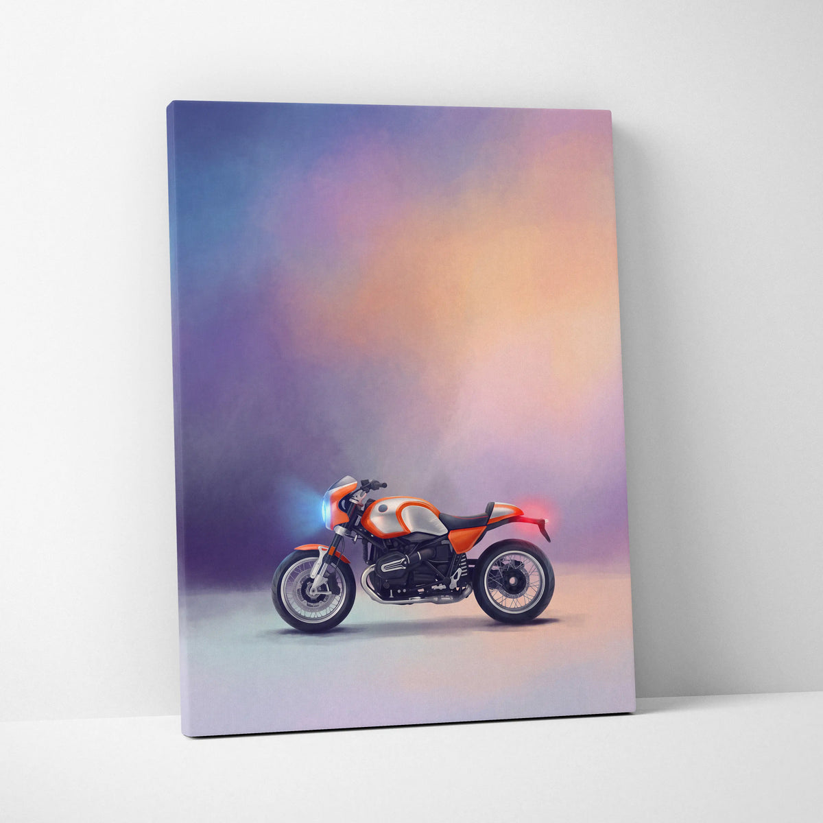 BMW R nineT Racer Inspired Supersport Wall Art, Cafe Racer Poster and Rider Gift