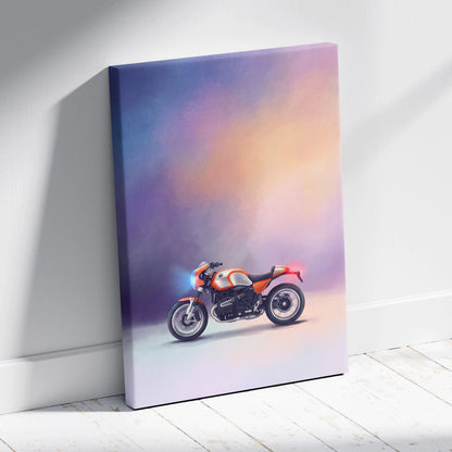 BMW R nineT Racer Inspired Supersport Wall Art, Cafe Racer Poster and Rider Gift
