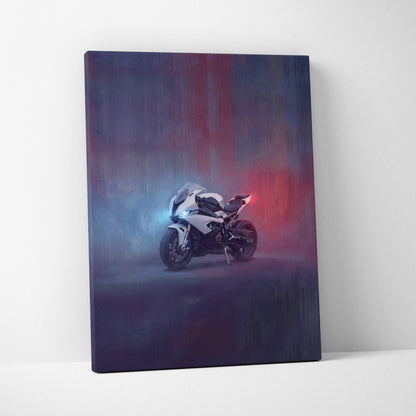 BMW S1000RR Inspired Canvas Art, Superbike Poster and Modern Garage Decor