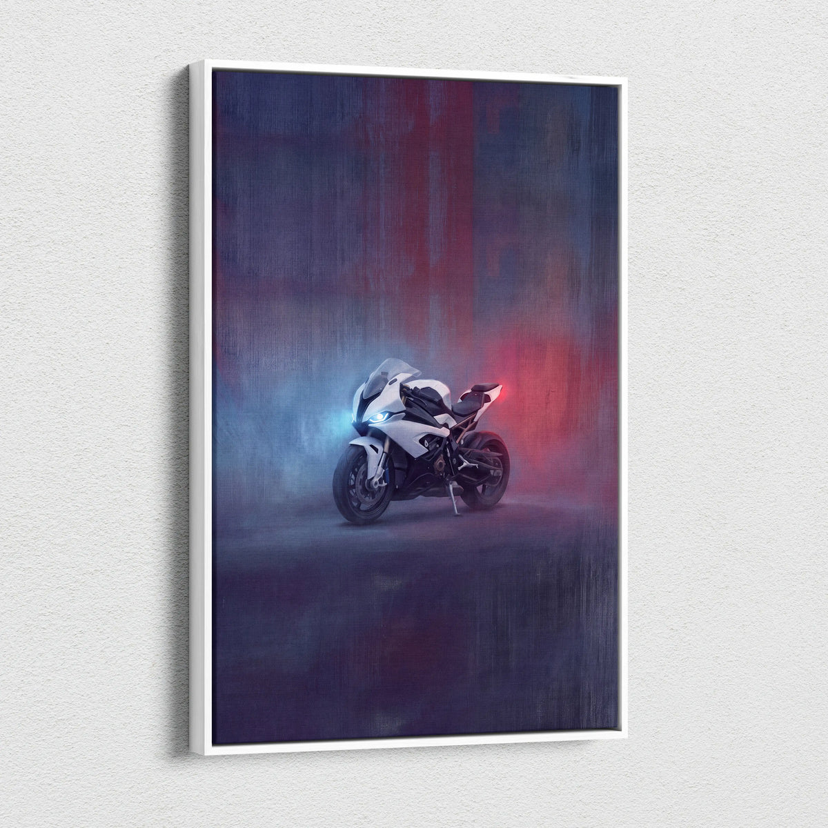 BMW S1000RR Inspired Canvas Art, Superbike Poster and Modern Garage Decor