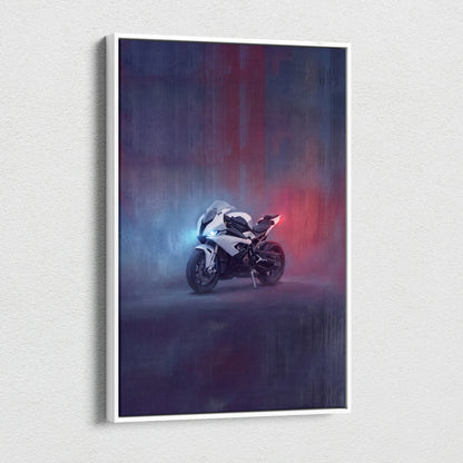 BMW S1000RR Inspired Canvas Art, Superbike Poster and Modern Garage Decor