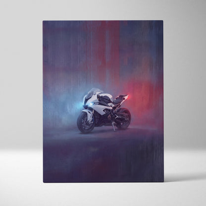 BMW S1000RR Inspired Canvas Art, Superbike Poster and Modern Garage Decor