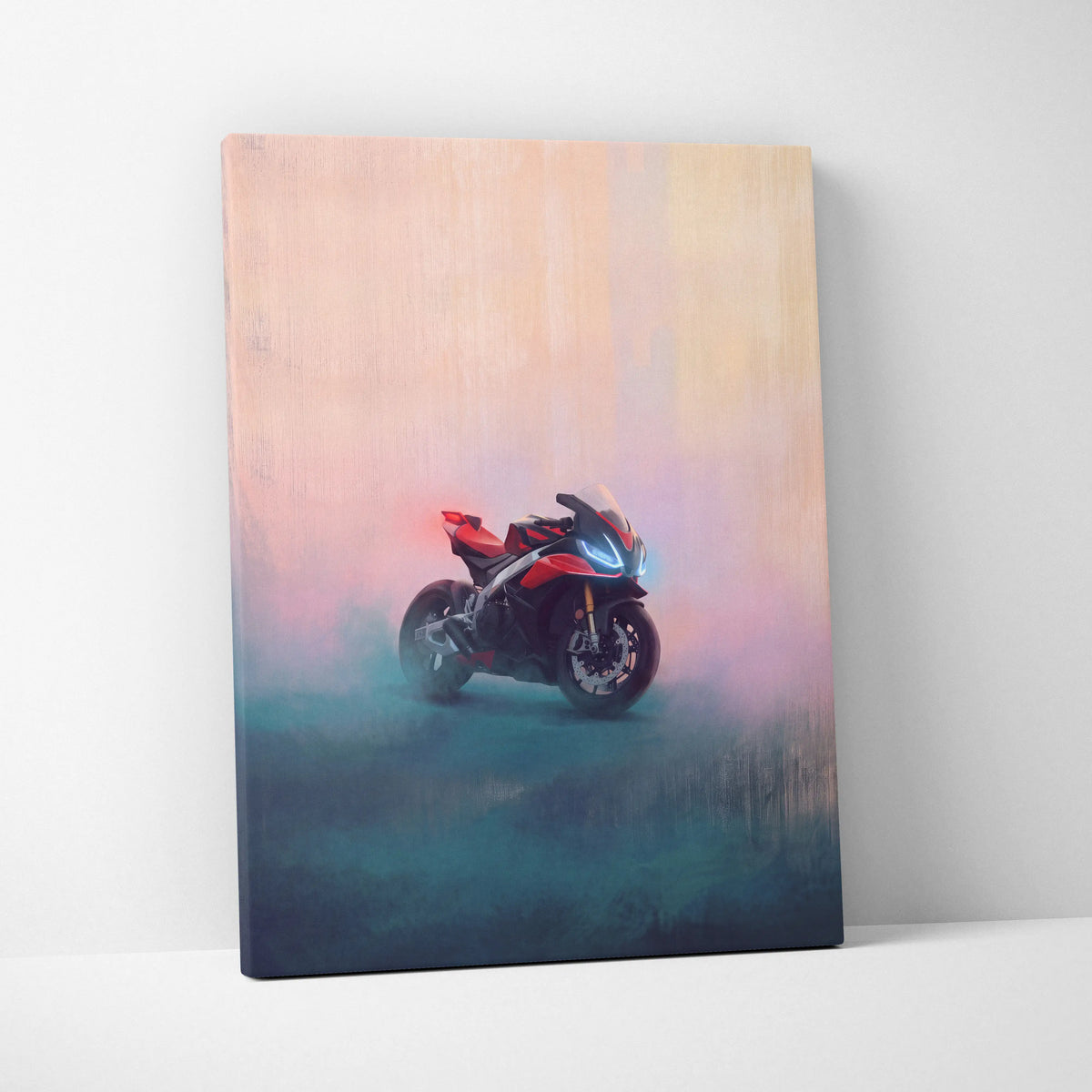 Aprilia RSV4 Inspired Supersport Wall Art, Racing Canvas and Modern Garage Decor