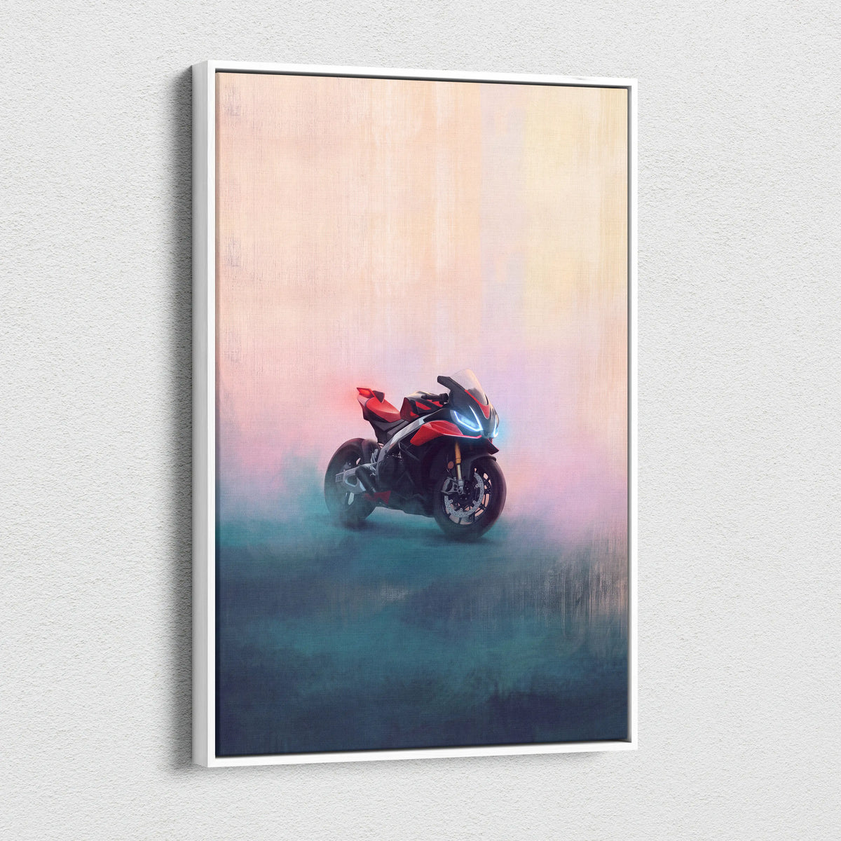 Aprilia RSV4 Inspired Supersport Wall Art, Racing Canvas and Modern Garage Decor