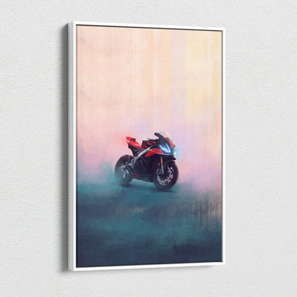 Aprilia RSV4 Inspired Supersport Wall Art, Racing Canvas and Modern Garage Decor