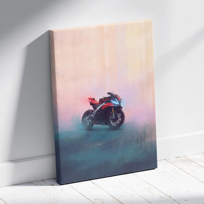 Aprilia RSV4 Inspired Supersport Wall Art, Racing Canvas and Modern Garage Decor