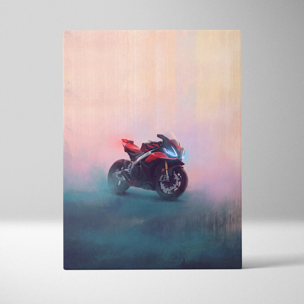 Aprilia RSV4 Inspired Supersport Wall Art, Racing Canvas and Modern Garage Decor