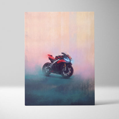 Aprilia RSV4 Inspired Supersport Wall Art, Racing Canvas and Modern Garage Decor