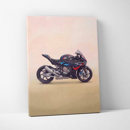 BMW M1000RR Inspired Motorcycle Wall Art, Carbon Track Print and Modern Rider Gift
