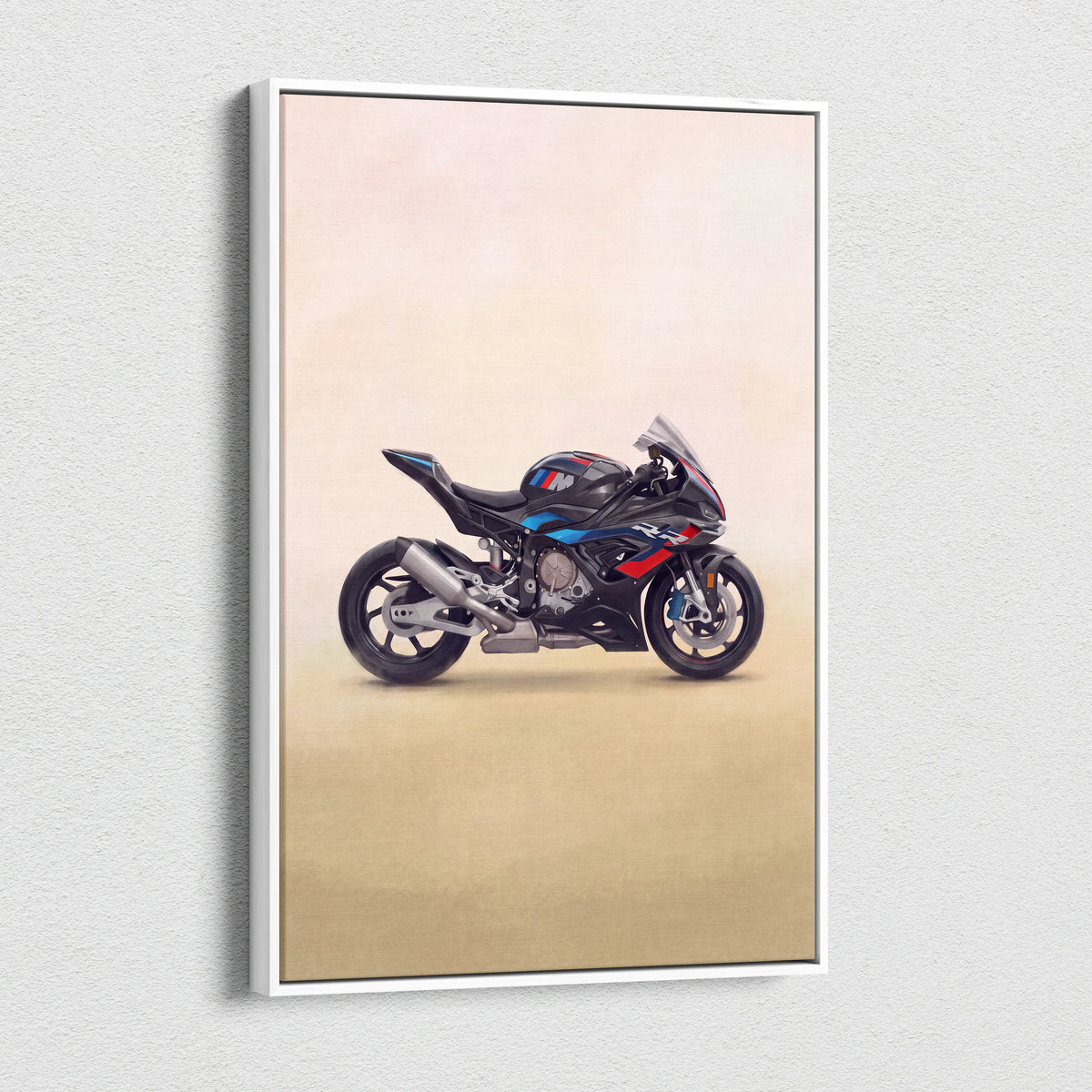 BMW M1000RR Inspired Motorcycle Wall Art, Carbon Track Print and Modern Rider Gift
