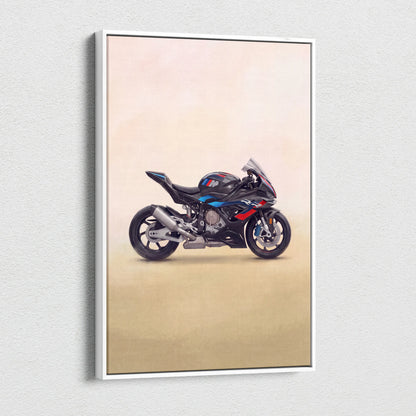 BMW M1000RR Inspired Motorcycle Wall Art, Carbon Track Print and Modern Rider Gift