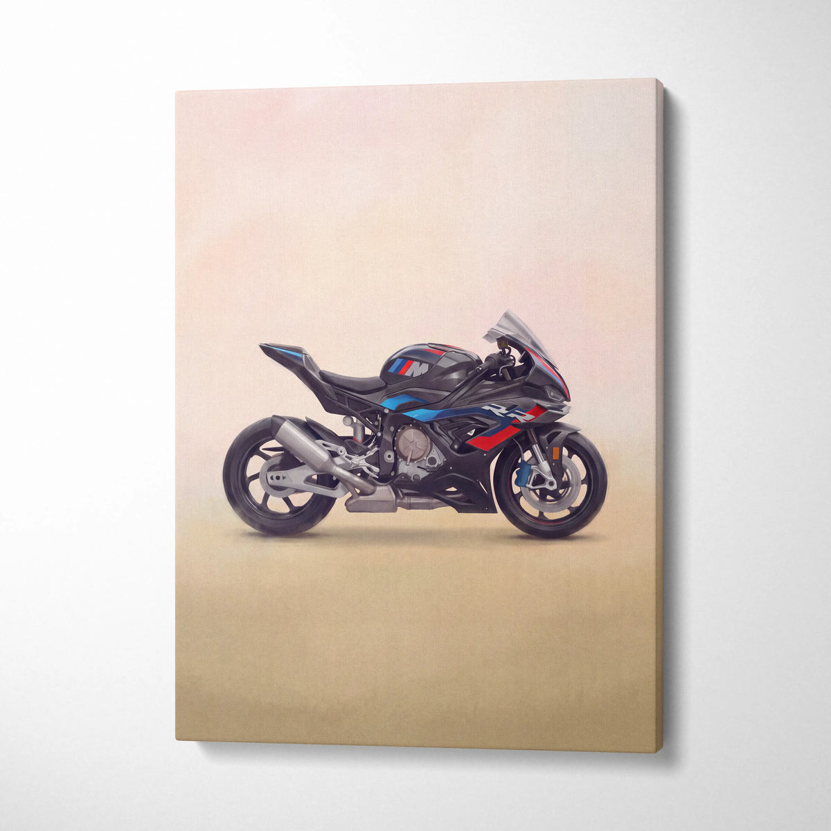 BMW M1000RR Inspired Motorcycle Wall Art, Carbon Track Print and Modern Rider Gift
