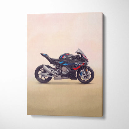 BMW M1000RR Inspired Motorcycle Wall Art, Carbon Track Print and Modern Rider Gift