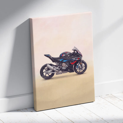 BMW M1000RR Inspired Motorcycle Wall Art, Carbon Track Print and Modern Rider Gift