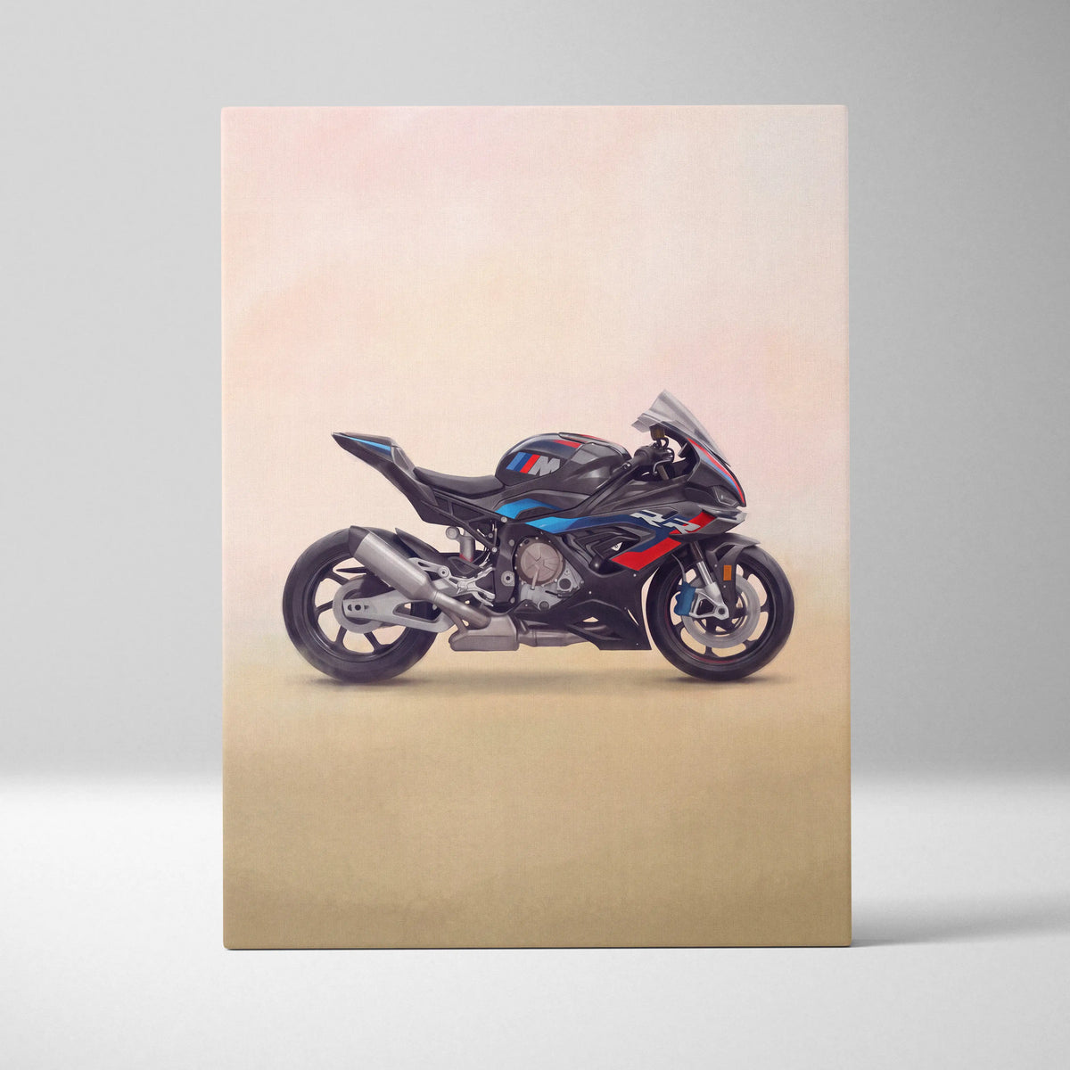 BMW M1000RR Inspired Motorcycle Wall Art, Carbon Track Print and Modern Rider Gift