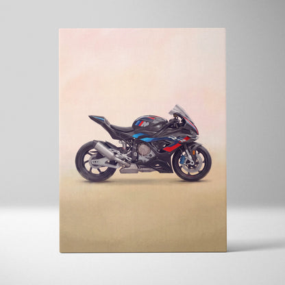 BMW M1000RR Inspired Motorcycle Wall Art, Carbon Track Print and Modern Rider Gift