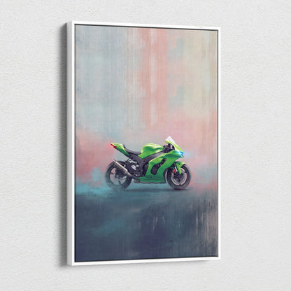 Kawasaki Ninja ZX-10RR Inspired Sport Bike Wall Art, Track Weapon Print and Racing Fan Gift