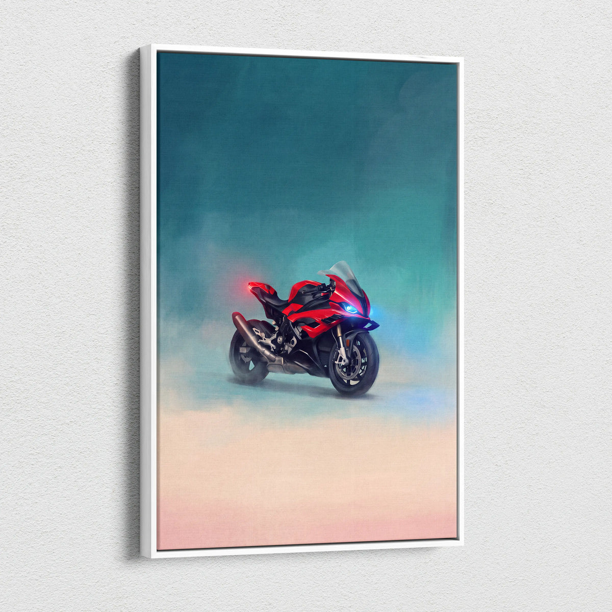 BMW S1000RR Inspired Sport Bike Wall Art, Racing Print and Cool Bike Decor