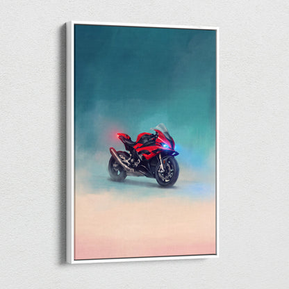 BMW S1000RR Inspired Sport Bike Wall Art, Racing Print and Cool Bike Decor