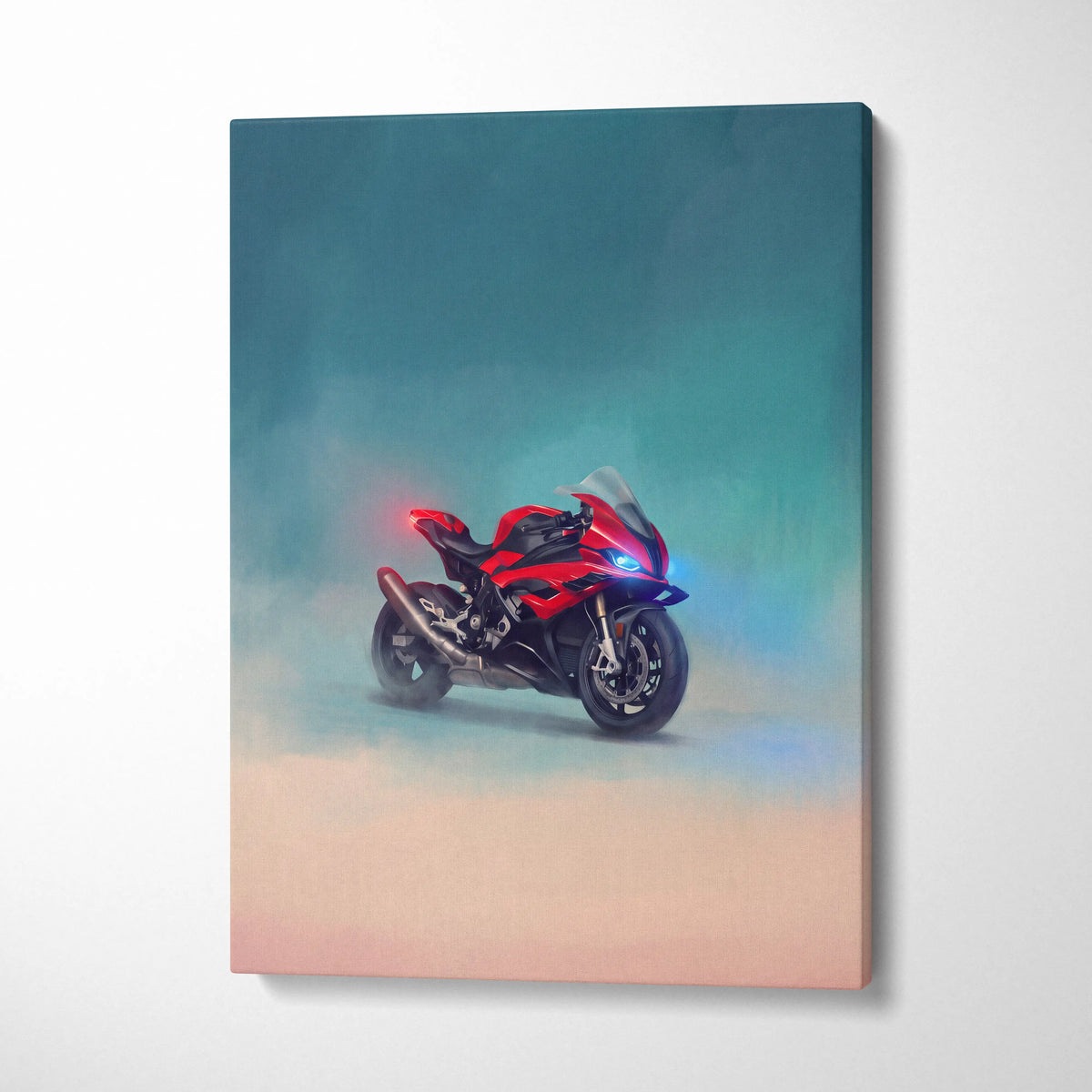 BMW S1000RR Inspired Sport Bike Wall Art, Racing Print and Cool Bike Decor