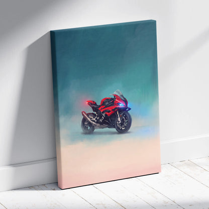 BMW S1000RR Inspired Sport Bike Wall Art, Racing Print and Cool Bike Decor