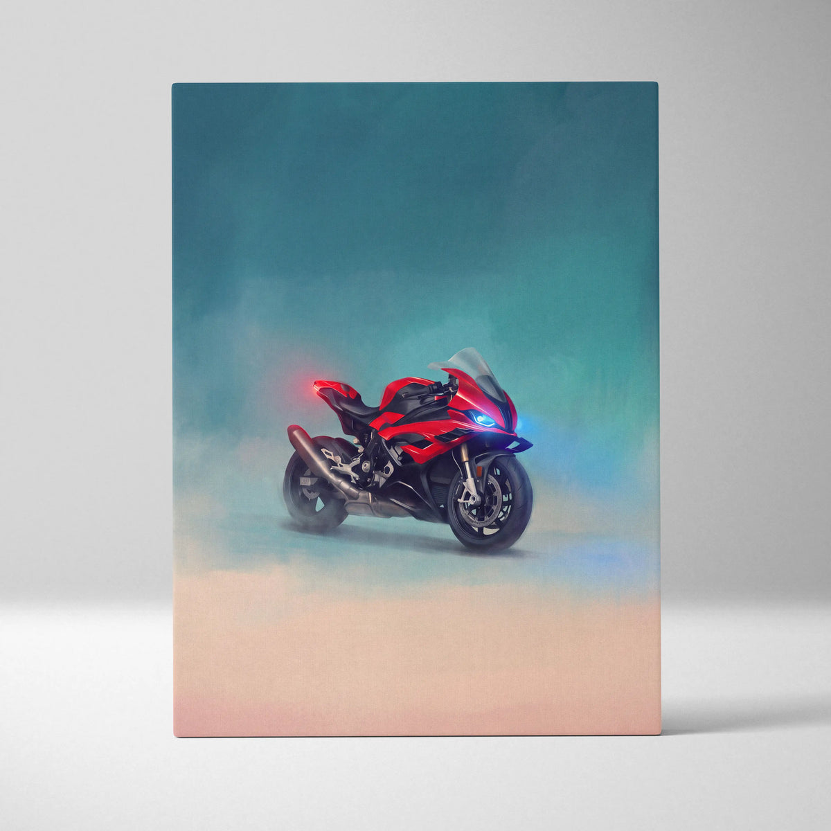 BMW S1000RR Inspired Sport Bike Wall Art, Racing Print and Cool Bike Decor