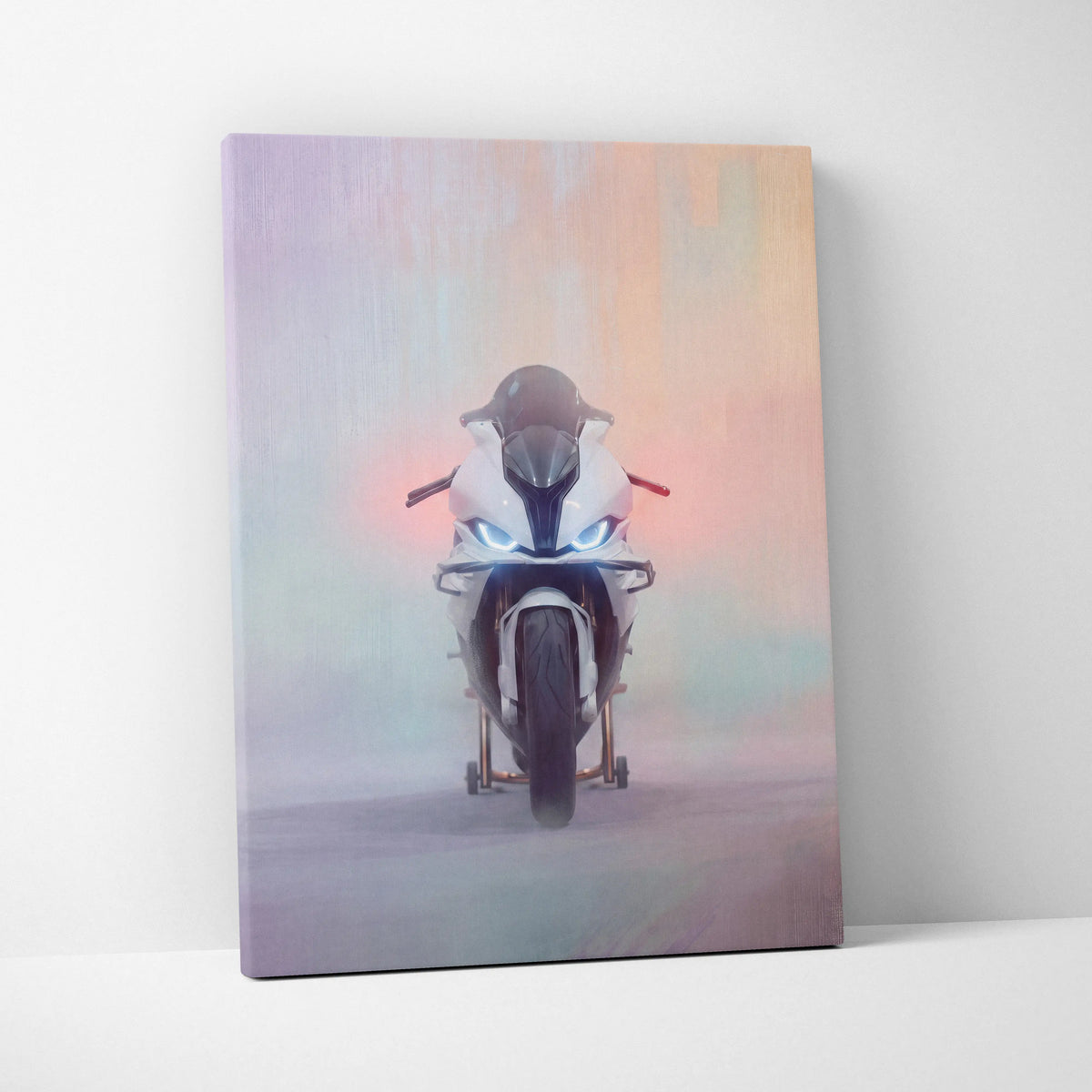 BMW S1000RR Inspired Supersport Wall Art, Superbike Canvas and Modern Garage Decor