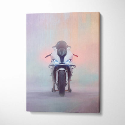 BMW S1000RR Inspired Supersport Wall Art, Superbike Canvas and Modern Garage Decor