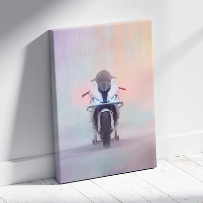 BMW S1000RR Inspired Supersport Wall Art, Superbike Canvas and Modern Garage Decor