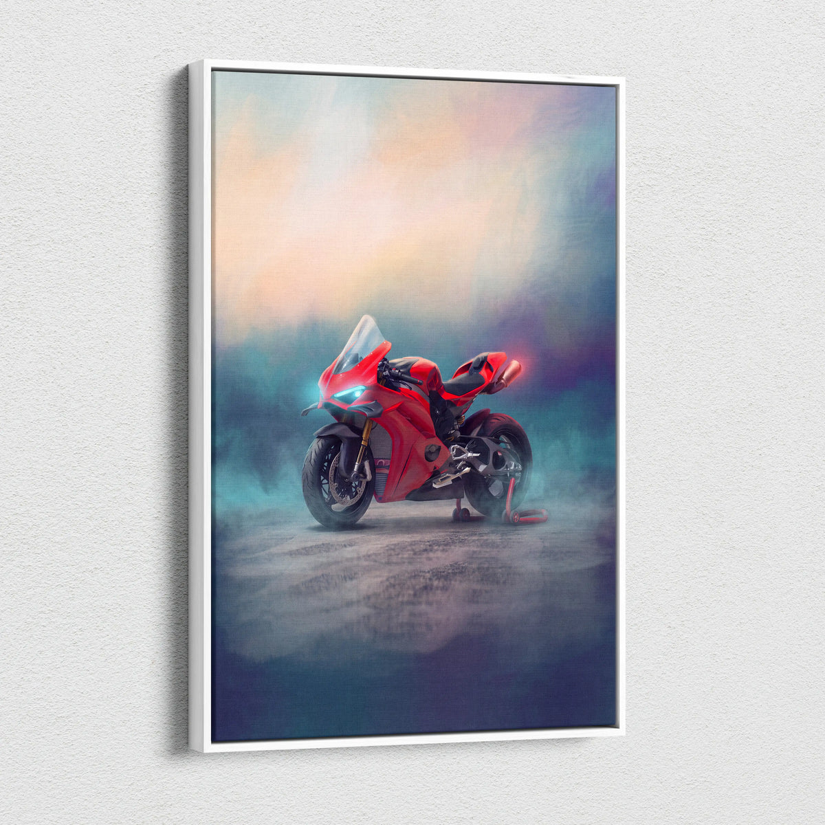 Ducati Panigale V4S Inspired Motorcycle Wall Art, Italian Superbike Print and Track Day Gift