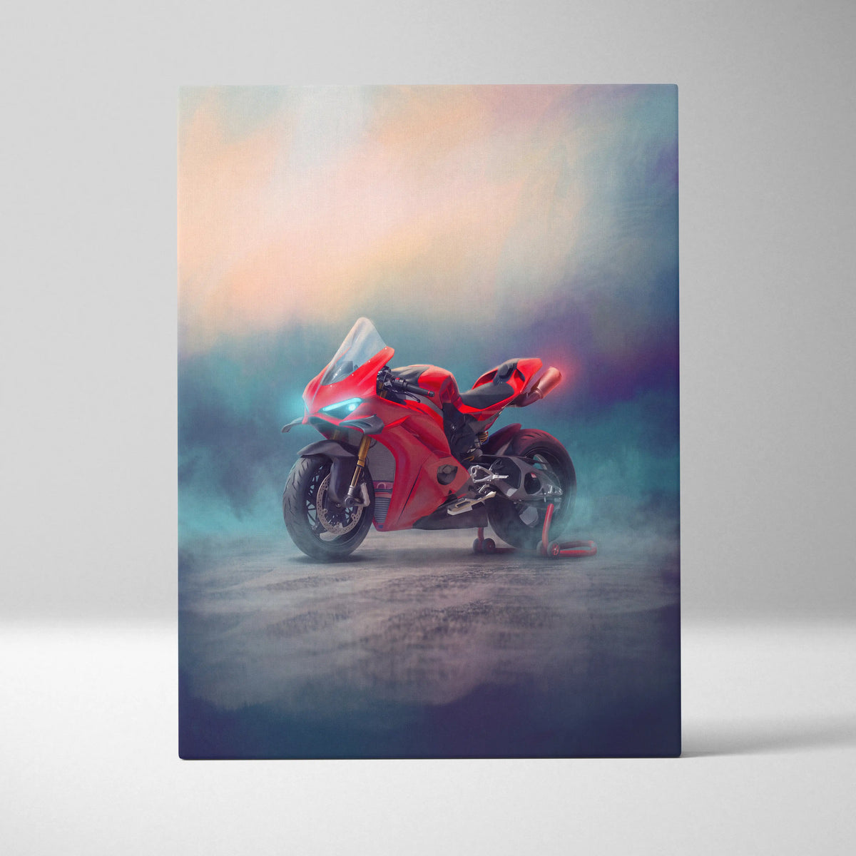 Ducati Panigale V4S Inspired Motorcycle Wall Art, Italian Superbike Print and Track Day Gift