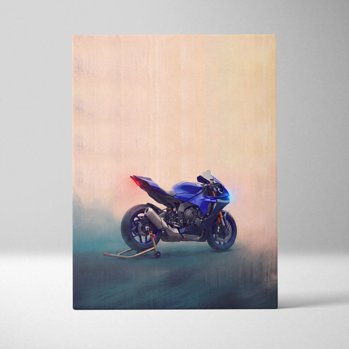Yamaha YZF-R1 Inspired Motorcycle Wall Art, Track Weapon Canvas and Cool Bike Decor
