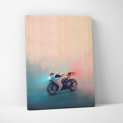 MV Agusta Superveloce Inspired Motorcycle Wall Art, Italian Superbike Print and Luxury Garage Decor
