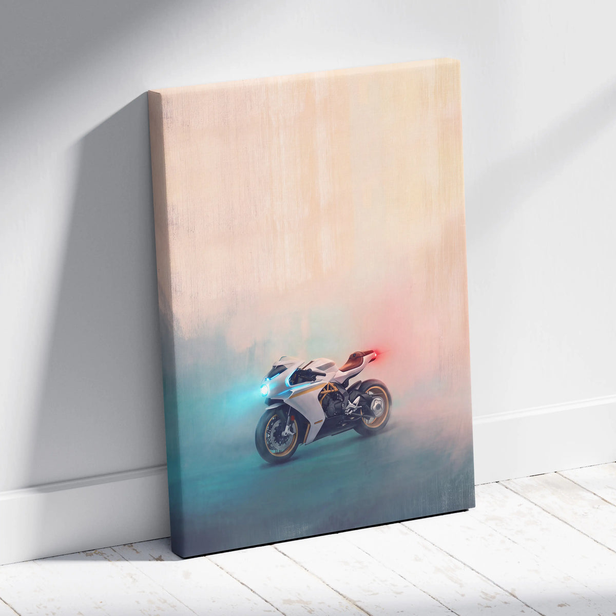 MV Agusta Superveloce Inspired Motorcycle Wall Art, Italian Superbike Print and Luxury Garage Decor