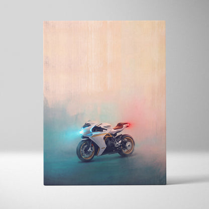 MV Agusta Superveloce Inspired Motorcycle Wall Art, Italian Superbike Print and Luxury Garage Decor