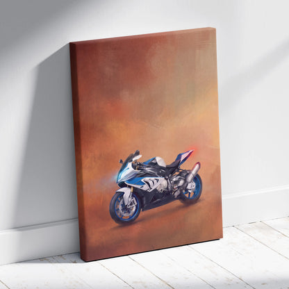 BMW S1000RR Inspired Canvas Art, Motorsport Racing Poster and Superbike Wall Decor