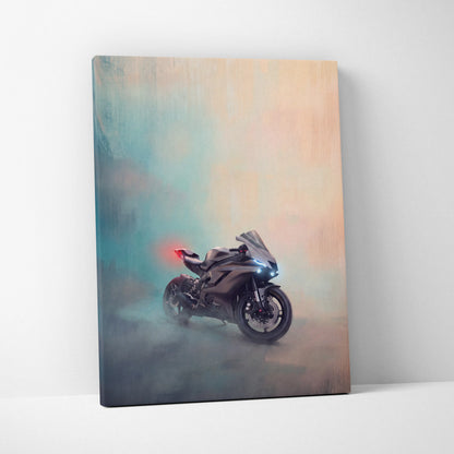 Yamaha R6 Inspired Canvas Art, Racing Print and Cool Bike Decor for Living Room