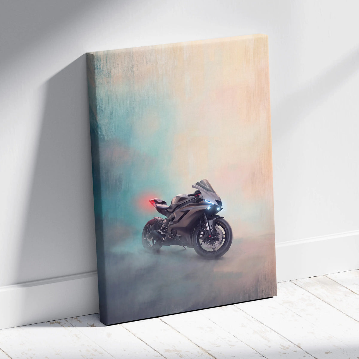Yamaha R6 Inspired Canvas Art, Racing Print and Cool Bike Decor for Living Room